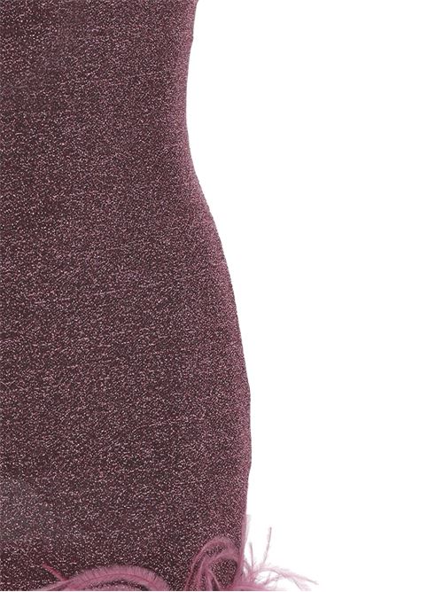 Aubergine ostrich feather dress OSEREE | LDS238AUBERGINE