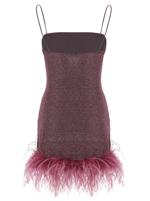 Aubergine ostrich feather dress OSEREE | LDS238AUBERGINE