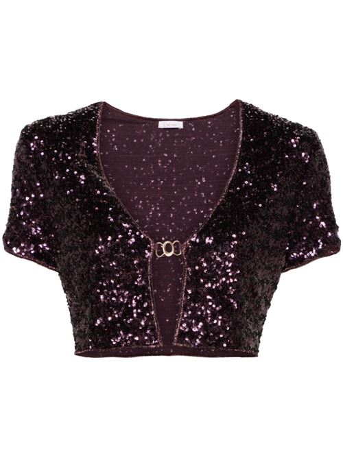 Plum purple lurex top OSEREE | PPF246PLUM