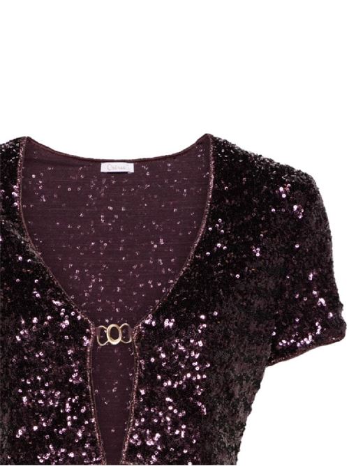 Top con dettagli lurex OSEREE | PPF246PLUM