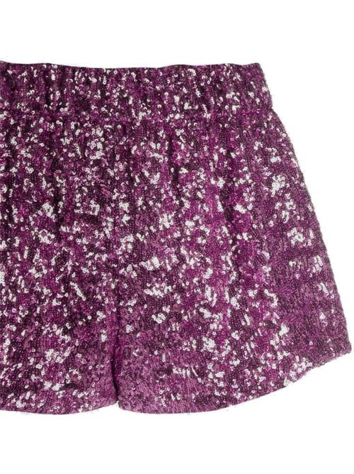 Plum purple lurex shorts OSEREE | PQS216PLUM