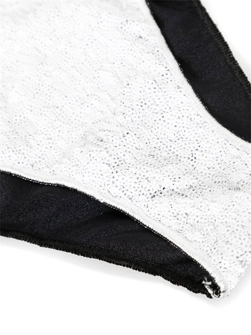 White stretch-design paillettes beachwear OSEREE | PTF213BLACK-WHITE