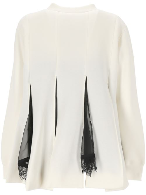 Chiffon Mix Sponge Sweat Pullover Sacai | 24-07541199