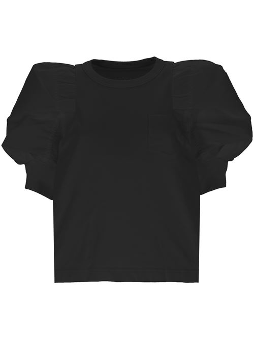 Black cotton jersey top SACAI | 24-07543001