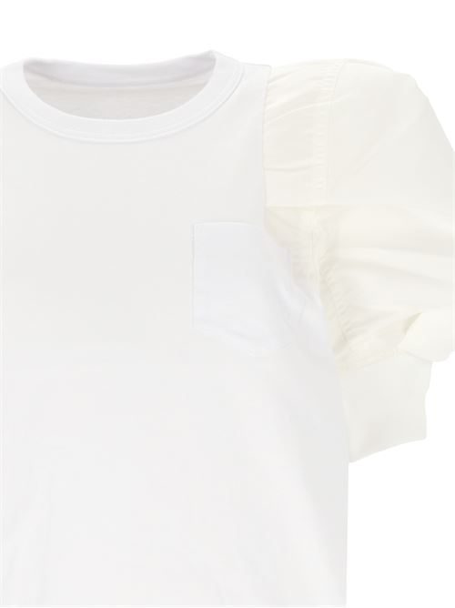 White cotton jersey top Sacai | 24-07543101