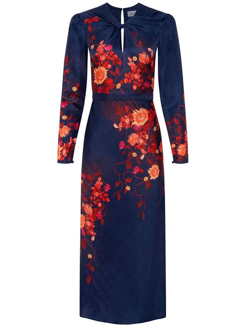 blue/orange silk dress SALONI | 107362182