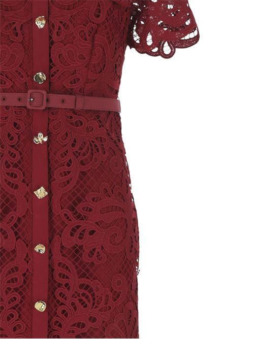 Bordeaux red guipure dress Self-Portrait | PF24-090MARRED