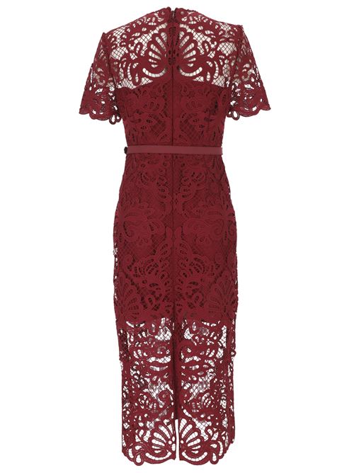 Bordeaux red guipure dress Self-Portrait | PF24-090MARRED