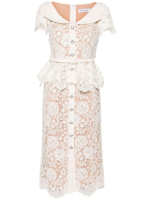 White/beige guipure dress Self-Portrait | PF24-175MCCREAM