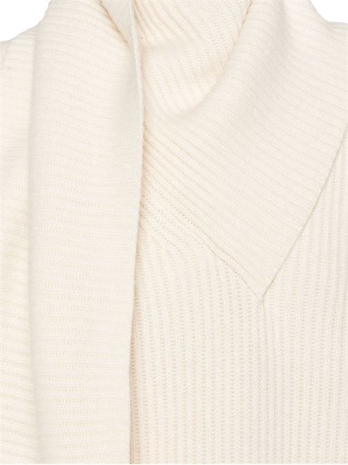 White wool ribbed knit jacket Toteme | 244WRT0364YA0007059