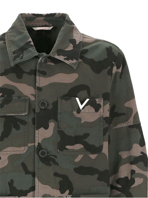 green/brown cotton camouflage pattern jacket Valentino | 5V3CJK00AA1F00