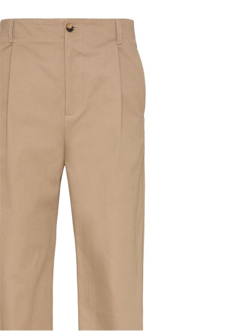 Pantalone con pieghe in cotone beige mandorla Valentino | 5V3RBL6548N0BG