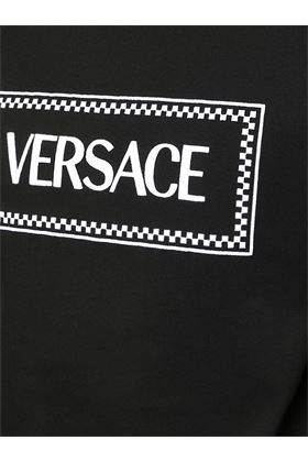 T-shirt nera con logo sul davanti Versace | 10116941A085841B000