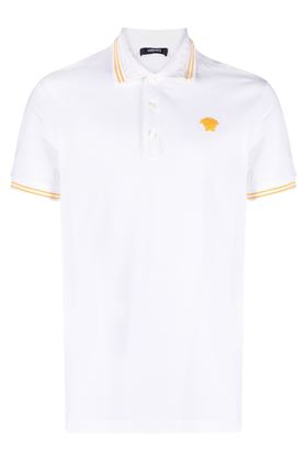 Polo bianca con logo della testa di medusa Versace | 10139101A098601W000