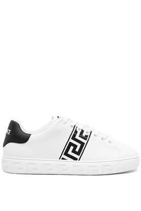 white/black calf leather signature Greca sneakers Versace | 10144601A007762W020