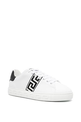 white/black calf leather signature Greca sneakers Versace | 10144601A007762W020