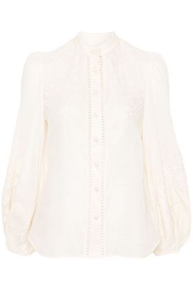 Cream white ramie/linen woman shirt Zimmermann | 1140TSS242CREAM