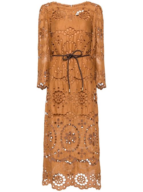 Pop Embroidered Midi Dress Zimmermann | 1444DSS244TAN