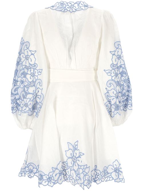 Abito bianco e cielo Zimmermann | 9800DSS245IVORY/BLUE