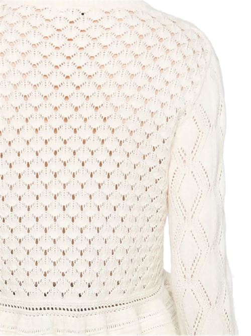 Cardigan with logo and ruffle in silk, alpaca and cotton knit CHLOE | 25AMC01590107