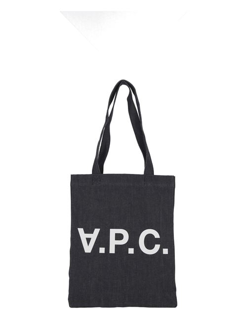 Indigo blue cotton blend logo denim tote bag A.P.C. | COCSXM61445IAI