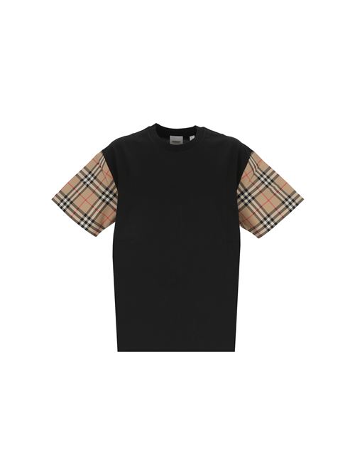 Black/archive beige cotton Vintage Check-sleeve T-shirt Burberry | 8043057X