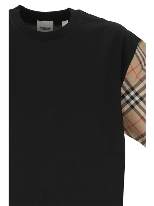 Black/archive beige cotton Vintage Check-sleeve T-shirt Burberry | 8043057X