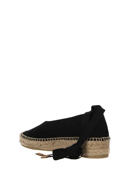 Espadrillas Karenina alla caviglia in rafia/pelle nera Castaner | 022236100