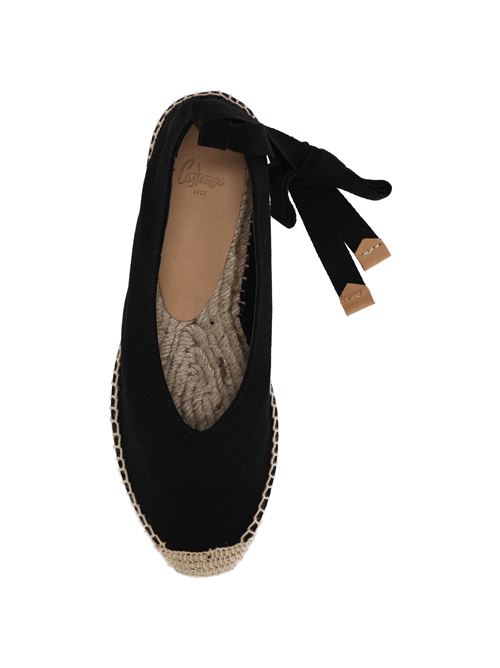 Espadrillas Karenina alla caviglia in rafia/pelle nera Castaner | 022236100