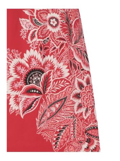 red/multicolour silk/cotton blend knitted panels floral print skirt ETRO | WRKB0006AV150X0860