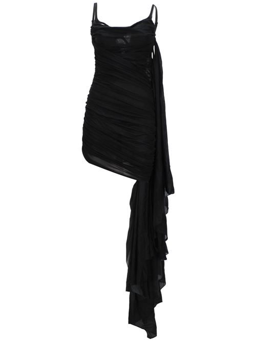 Black stretch-design semi-sheer dress Mugler | 24P1RO15626951999