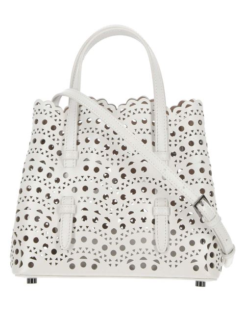 White bag with laser cut pattern Alaia | AA1S06720C0A44010