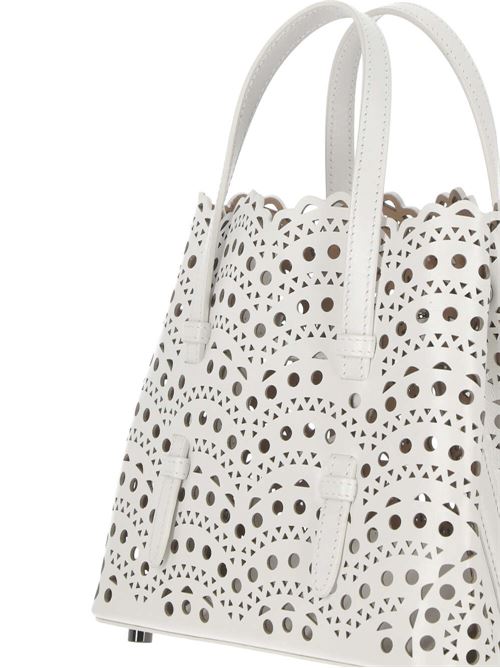 White bag with laser cut pattern Alaia | AA1S06720C0A44010