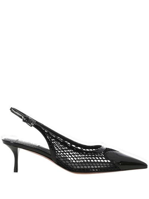 black calf leather mesh panelling pointed toe Alaia | AA3E057CK204999