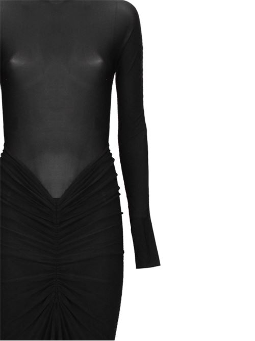 black stretch-design semi-sheer Alaia | AA9R11824J050995