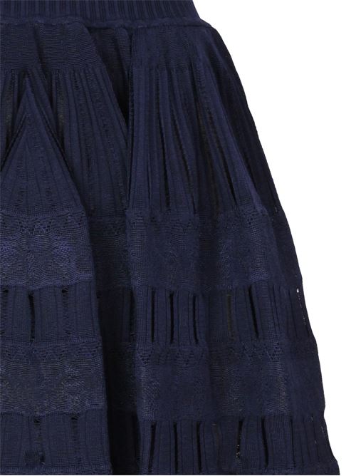 navy blue stretch-design ribbed knit lace Alaia | AA9R22462M712599