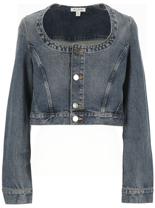 Blue cotton denim jacket Alaia | AA9V03645T536525