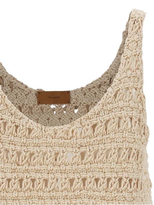 beige cotton crochet knit Alanui | LWHT004R24KNI0016100