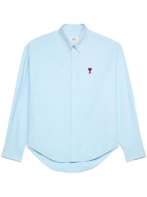 Sky blue shirt with logo Ami | BFUSH130.CO0031450