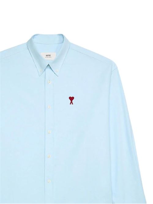 Sky blue shirt with logo Ami | BFUSH130.CO0031450