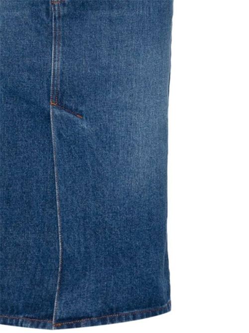 blue cotton denim mid-wash belt loops Ami | FSK233.DE0025480