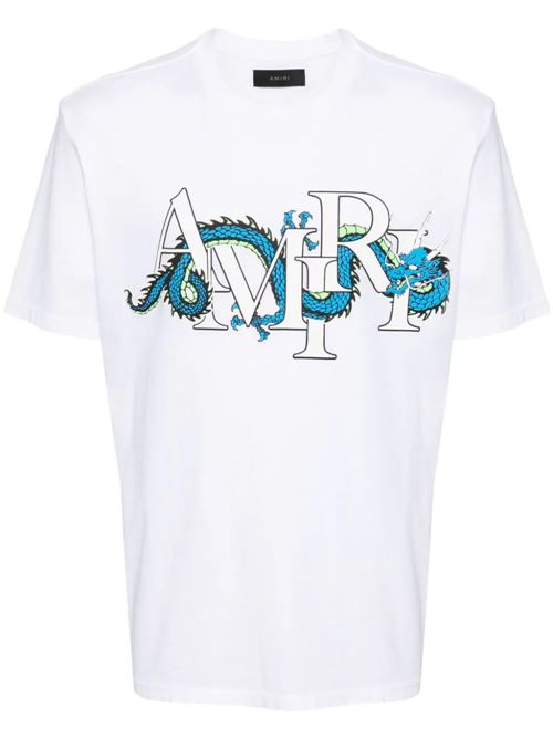 White/black/blue cotton t-shirt AMIRI | AMJYTE1004WHITE