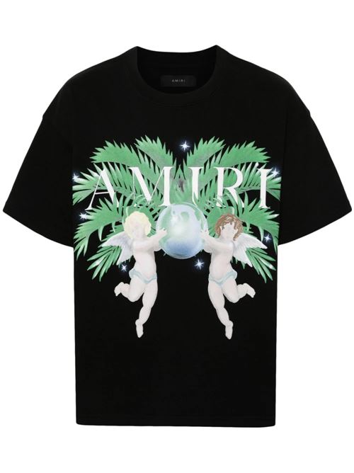 T-shirt con stampa multicolore AMIRI | AMJYTE1028BLACK