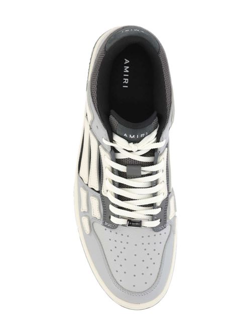 Grey/white calf leather panelled design sneaker AMIRI | PS24MFS001GREY