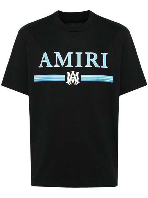 Black/blue/white cotton t-shirt AMIRI | PS24MJL007BLACK