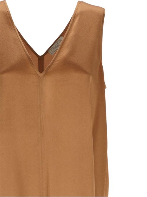 Light brown silk blend top ANTONELLI | J5808L794234