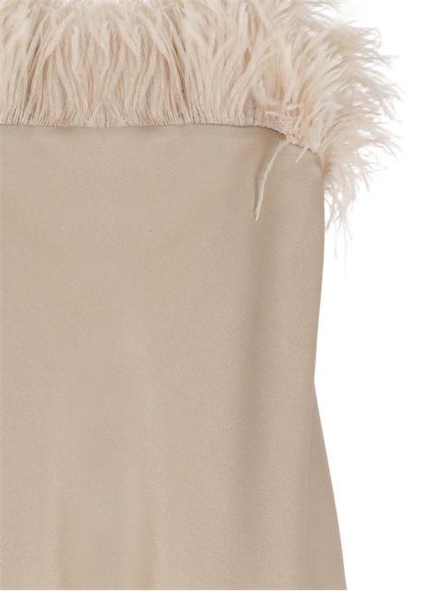 Taupe satin weave top ANTONELLI | L5803794110