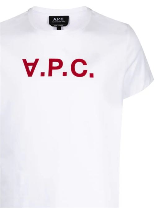 White T-shirt with logo print A.P.C. | COBQXH26943TAB