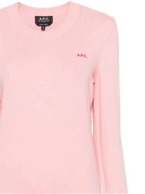 Sweater with pink embroidery for women A.P.C. | COEZJF23294FAA