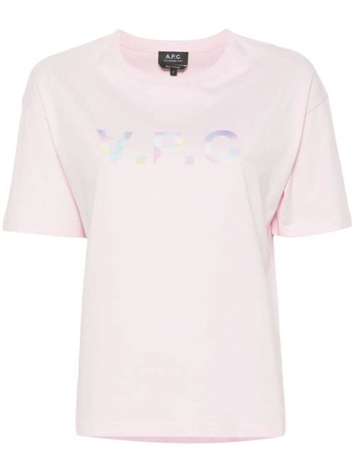 light pink t-shirt with logo print A.P.C. | COFDWF26379FAA